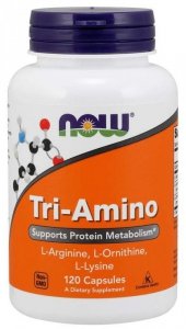 NOW FOODS Tri-Amino - L-Arginina + L-Ornityna + L-Lizyna (120 kaps.)