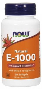 NOW FOODS Witamina E 1000 IU (50 kaps.)