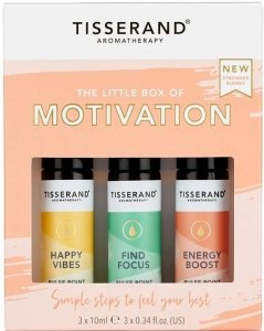 TISSERAND AROMATHERAPY The Little Box of Motivation - Zestaw olejków eterycznych roll-on na lepszą motywację (3 x 10 ml)