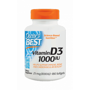 DOCTOR'S BEST Witamina D3 1000 IU 25 mcg (180 kaps.)