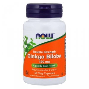 NOW FOODS Ginkgo Biloba standaryzowany ekstrakt 50:1 - Miłorząb Japoński (50 kaps.)