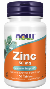 NOW FOODS Zinc - Cynk 50 mg - Glukonian Cynku (100 tabl.)