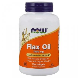 NOW FOODS EKO Flax Oil 1000 mg - Olej lniany (100 kaps.)