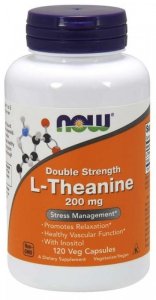 NOW FOODS Double Strength L-Theanine 200 mg -  L-Teanina 200 mg (120 kaps.)