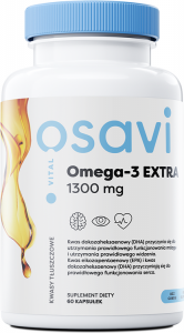 OSAVI Omega-3 Extra, 650 mg - smak cytrynowy (60 kaps.)