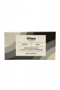 OLMA COSMETICS Mydło Prawdziwe szare z Oliwy z Oliwek ze srebrem (100 g)