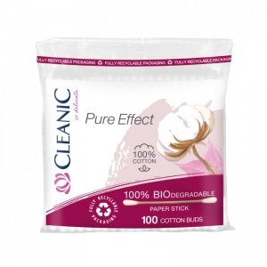 Cleanic Patyczki higieniczne Pure Effect -100% biodegradowalne 1op.-100szt (folia)