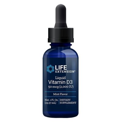 LIFE EXTENSION Witamina D3 2000 IU - miętowa (29,57 ml)