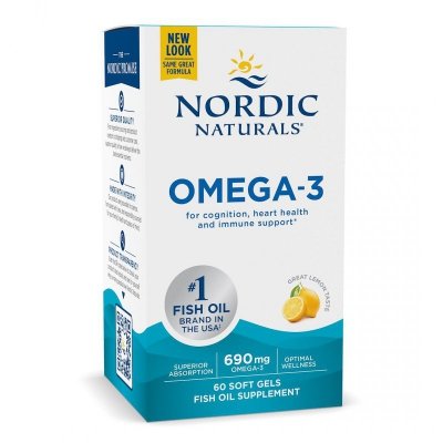 NORDIC NATURALS Omega-3, Lemon (60 kaps.)