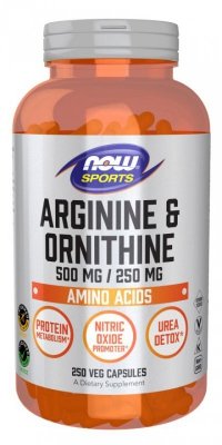 NOW FOODS Arginine 500 mg + Ornithine 250 mg (250 kaps.)