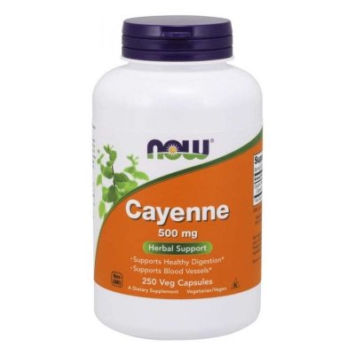 NOW FOODS Cayenne - Pieprz kajeński 500 mg (250 kaps.)