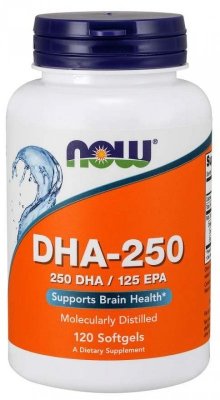 NOW FOODS DHA-250 Kwas dokozaheksaenowy (120 kaps.)
