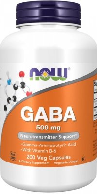 NOW FOODS GABA 500 mg z witaminą B6 (200 kaps.)