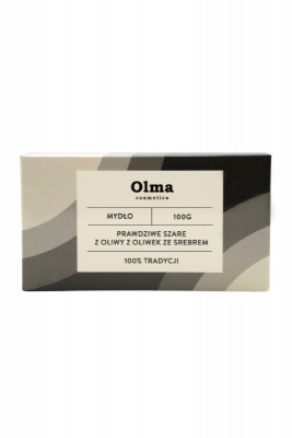 OLMA COSMETICS Mydło Prawdziwe szare z Oliwy z Oliwek ze srebrem (100 g)