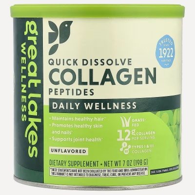 GREAT LAKES WELLNESS Grass-Fed Bovine Collgen Peptides - Kompleks peptydów kolagenowych (198g)