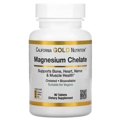 California Gold Nutrition Chelat magnezu 210 mg 90 tab.