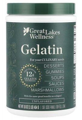 GREAT LAKES WELLNESS Culinary Gelatin - Beef Gelatin - Żelatyna wołowa (454 g)