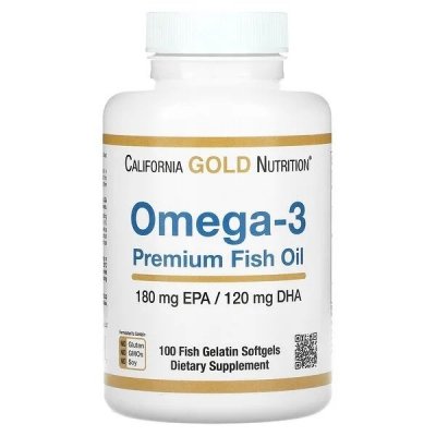 California Gold Nutrition Omega-3 Premium Fish Oil 180 EPA / 120 DHA