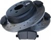 Tylne klocki + WIERCONE tarcze hamulcowe Honda Pilot 2009-