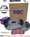Przednie klocki Ultimax2 + tarcze hamulcowe 330mm EBC seria Premium Chrysler Voyager Town Country 2012-