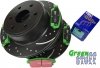 Tylne klocki GreenStuff + NAWIERCANE NACINANE tarcze EBC seria GD GMC Yukon 2007-2020
