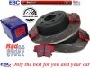 Tylne CERAMICZNE klocki RedStuff + NACINANE NIE WENTYLOWANE tarcze hamulcowe EBC seria USR Lancia Thema RWD 3,6 V6
