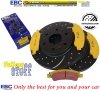 Przednie klocki YellowStuff + NAWIERCANE NACINANE tarcze hamulcowe 330mm EBC seria GD GMC Yukon 2009-