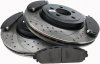 Klocki + przednie WIERCONE NACINANE tarcze hamulcowe 345mm BLACK Lancia Thema 2011-