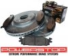 Przednie klocki Z36 + WIERCONE tarcze hamulcowe 325mm POWERSTOP Ford Taurus 2011-2019