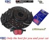 Przednie klocki Ultimax2 + NAWIERCANE NACINANE tarcze hamulcowe 300mm EBC seria GD Ford Escape FWD 2013-2019