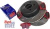 Tylne CERAMICZNE klocki RedStuff + NACINANE NIE WENTYLOWANE tarcze hamulcowe EBC seria USR Lancia Thema RWD 3,6 V6