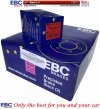 Przednie CERAMICZNE klocki RedStuff + NAWIERCANE NACINANE tarcze hamulcowe 300mm EBC seria GD Ford Escape FWD 2013-2019