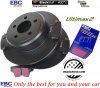 Tylne klocki Ultimax2 + NIE WENTYLOWANE tarcze hamulcowe EBC seria PREMIUM Dodge Challenger RWD V6