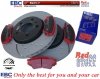 Przednie CERAMICZNE klocki Red Stuff + NAWIERCANE NACINANE tarcze hamulcowe 321mm EBC seria GD Chevrolet Camaro 3,6 V6 -2015