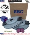 Tylne klocki Ultimax2 + NACINANE tarcze hamulcowe EBC seria USR Dodge Durango SRT Hellcat