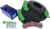 Przednie klocki GreenStuff + NAWIERCANE NACINANE tarcze hamulcowe EBC seria GD Chevrolet Avalanche 2500 2002-2006