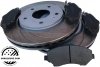 Przednie klocki + NACINANE tarcze hamulcowe 303mm ATM SLOTTED Dodge Caravan 2008-