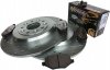 Tylne klocki Z36 + WIERCONE tarcze hamulcowe POWERSTOP Lincoln MKX 2011-2015