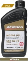 Filtr + olej silnikowy ACDelco Gold Synthetic Blend 5W30 API SP GF-6 Pontiac GTO