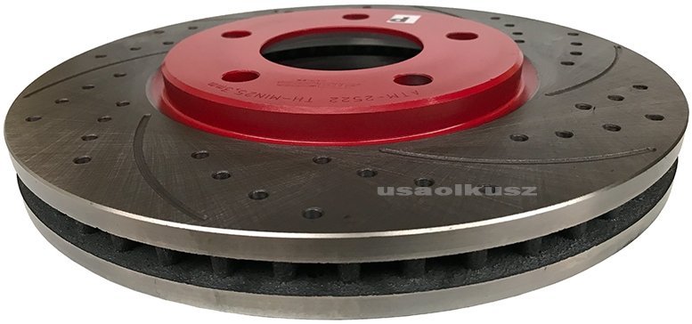 Przednia Wiercona Nacinana Tarcza Hamulcowa 281mm Red