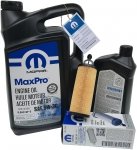 Olej MOPAR MaxPro 5W30 oraz oryginalny filtr RAM 1500 3,6 V6 2014-
