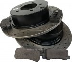 Tylne klocki + WIERCONE tarcze hamulcowe 302mm BLACK Chrysler Sebring 2007-