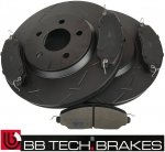 Przednie klocki + NACINANE tarcze hamulcowe 316mm BB-TECH Ford Mustang 2005-2014