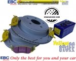 Tylne klocki Yellow Stuff + nacinane tarcze hamulcowe EBC seria USR Dodge RAM 1500 2003-