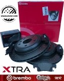 Tylne klocki brembo + wentylowane tarcze hamulcowe brembo XTRA Dodge Durango 2011-
