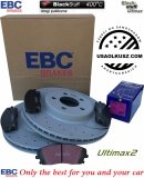 Przednie klocki Ultimax2 + WIERCONE NACINANE tarcze hamulcowe 320mm EBC seria GD Lancia Thema RWD V6