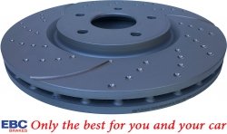 Przednia NAWIERCANA NACINANA tarcza hamulcowa 330mm EBC seria GD Chrysler Pacifica FWD 2017-