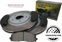 Przednie klocki + NACINANE tarcze hamulcowe 330mm SILVER Volkswagen Routan 2012-