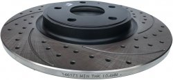 Tylna WIERCONA nacinana tarcza hamulcowa 328mm BLACK Chrysler Town Country 2012-