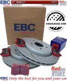 Tylne CERAMICZNE klocki RedStuff + NAWIERCANE NACINANE tarcze hamulcowe EBC seria GD Dodge Durango SRT Hellcat